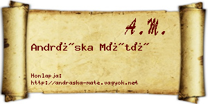 Andráska Máté névjegykártya